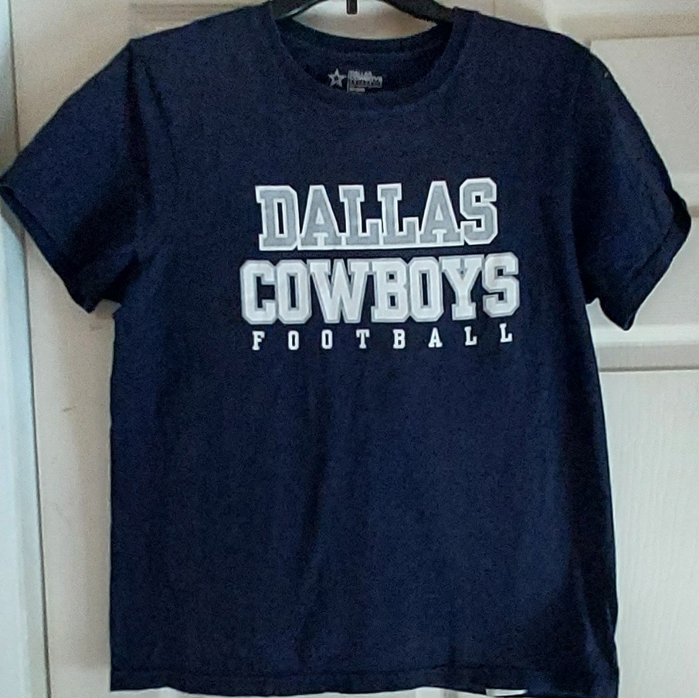 Dallas Cowboys Authentic NFL Football Navy Blue T Shirt Youth XL 18-20